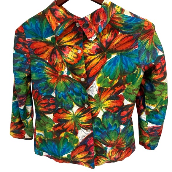 Vintage Henry Levine Button Down Collared Blouse S - Picture 3 of 5